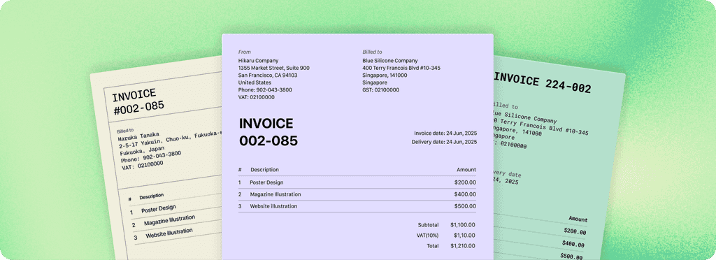 Silk invoice template